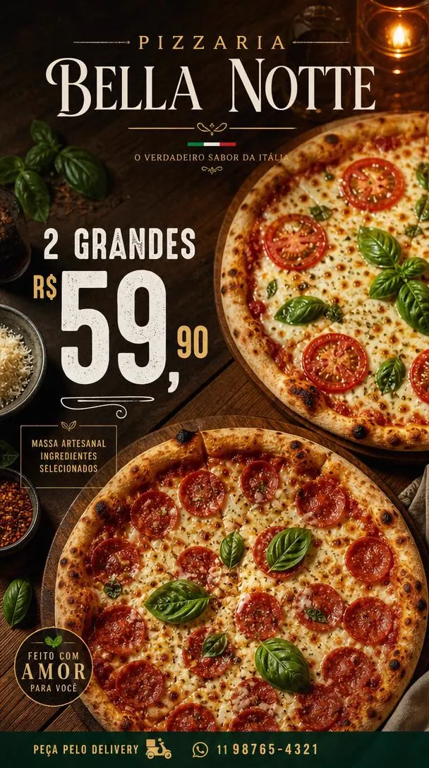 Anúncio Pizzaria Bella Notte